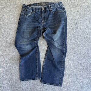 American‎ Eagle Jeans Mens 36x30 Blue Medium Wash Original Straight